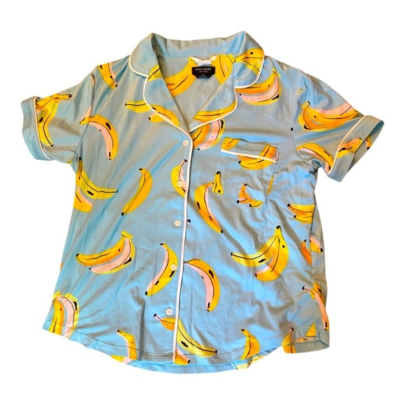 Kate Spade Banana Print Pajama Top | Size Small - Picture 1 of 5